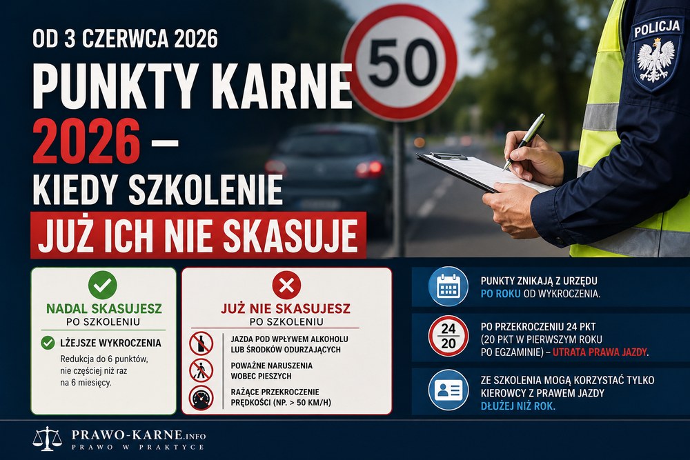 Punkty karne od 3 czerwca 2026 — kiedy szkolenie już ich nie skasuje